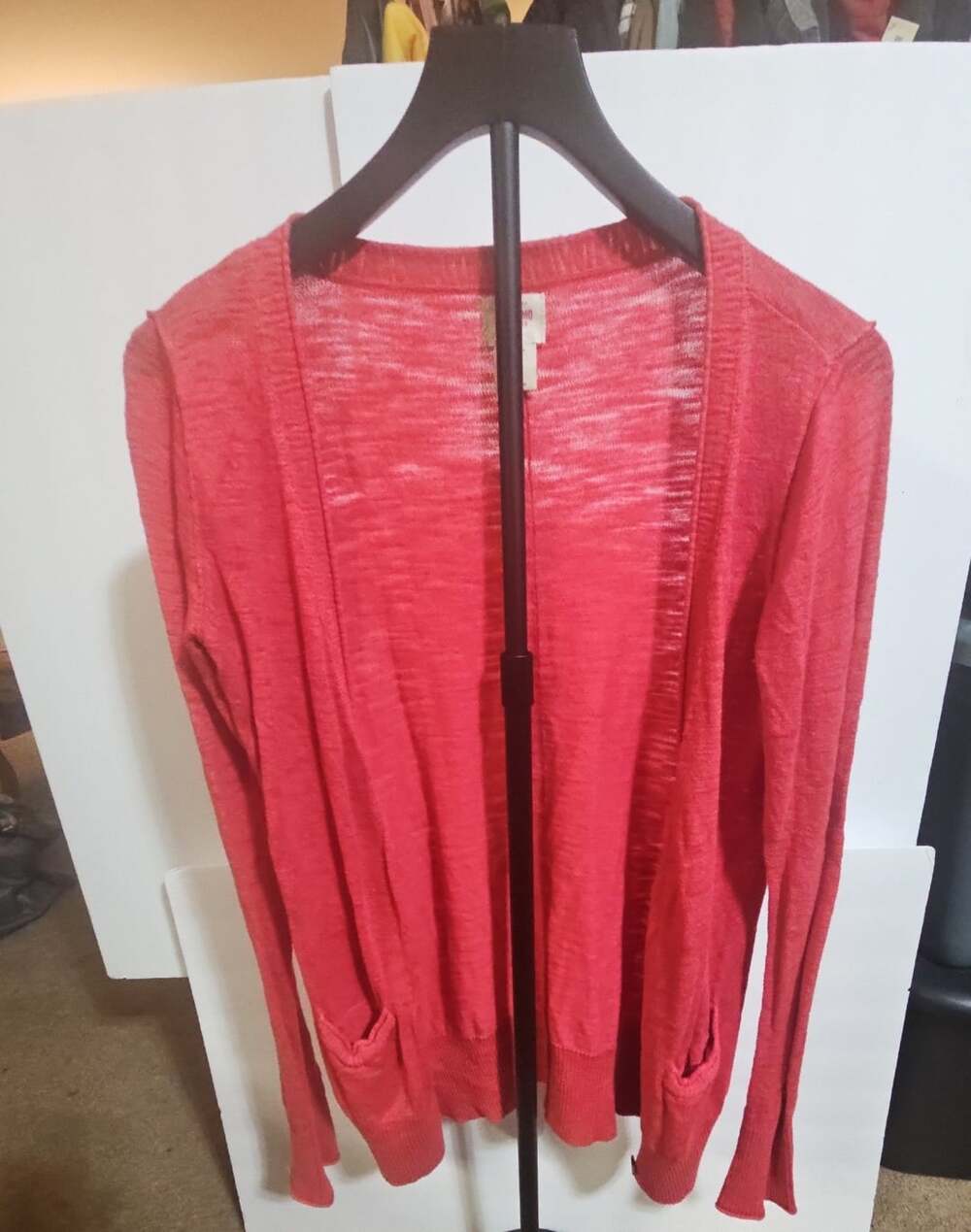 Mossimo Supply Co. Cardigan Size M Pink Open Front Cotton Sweater